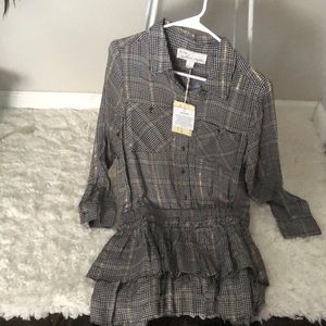 Plaid Button Down Mini Dress